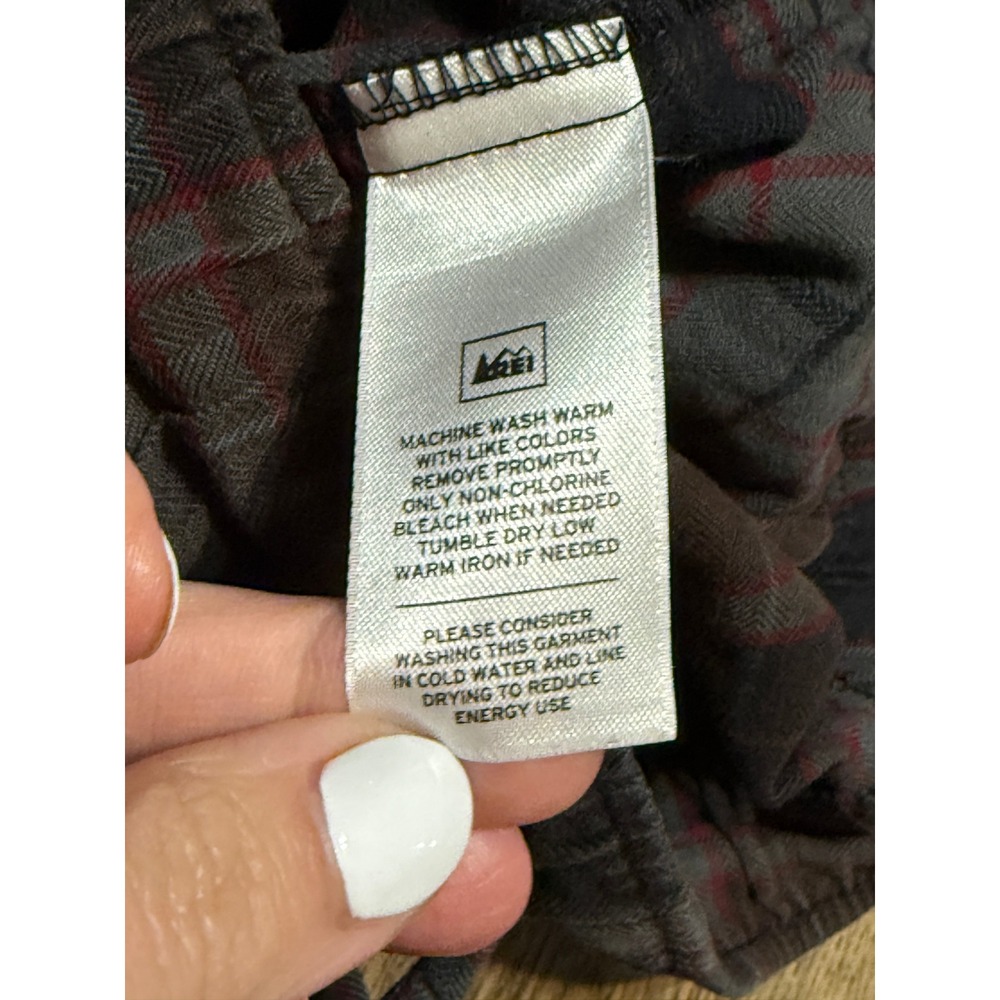 REI Pants Mens Size M Gray Pajama Plaid Organic Cotton Sleepwear - Picture 5 of 9